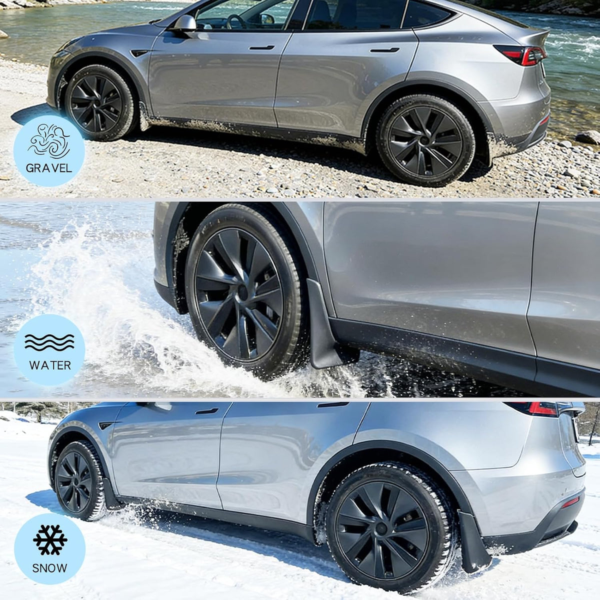 Mud Flaps for Tesla Model Y Juniper 2025-2026 TPE No-Drill Splash Guards