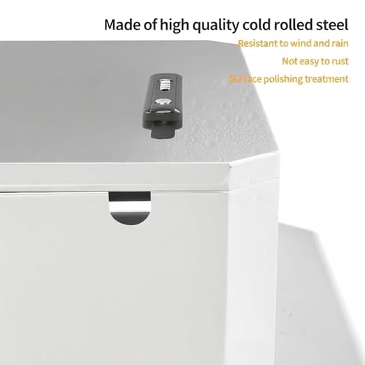 Wall-Mounted 1.2mm Cold Rolled Steel Electric Vehicle Charging Protection Box for Tesla, Waterproof Indoor/Outdoor Enclosure with Lock | Seamless One-Piece Design (White)