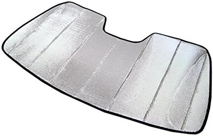 Front Car Windshield Sun Shade Compatible with 2007-2014 Cadillac Escalade ESV | Custom Fit Visor Accordion Fold Style Sun Protector | Silver & Grey 1-pc Set | SS-051
