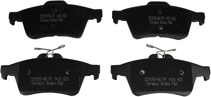 TRQ Posi Ceramic Brake Pad Kit Set Compatible with Chevy Mazda Pontiac Saab Saturn Volvo