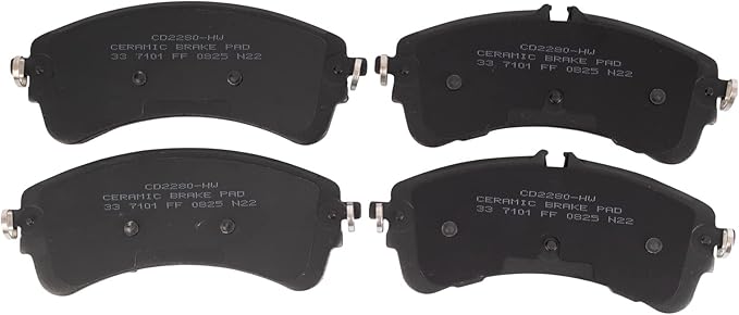 TRQ Rear Ceramic Brake Pad Set Compatible with 20-24 Ford Transit-150 20-24 Transit-250 20-24 Transit-350 20-23 Transit-350 HD with 11000lb Axle with Vented Rear Rotors 23-24 E-Transit