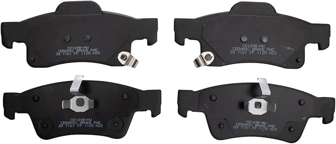 TRQ Rear Brake Pads Ceramic Hardware Wear Sensor Compatible with 2011-2024 Dodge Durango 2011-2022 Jeep Grand Cherokee 2022 Grand Cherokee WK