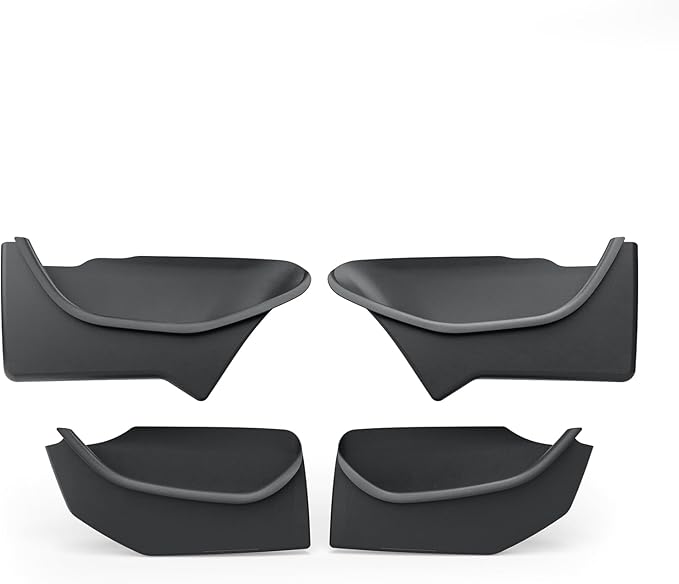 LUCKEASY 4PCS Door Side Storage Box Full Arounding for Tesla Model Y Juniper 2025 2026 Front & Rear Door Pocket Inner Organizer Trays Full Cover for Model Y Juniper Accessories TPE Black