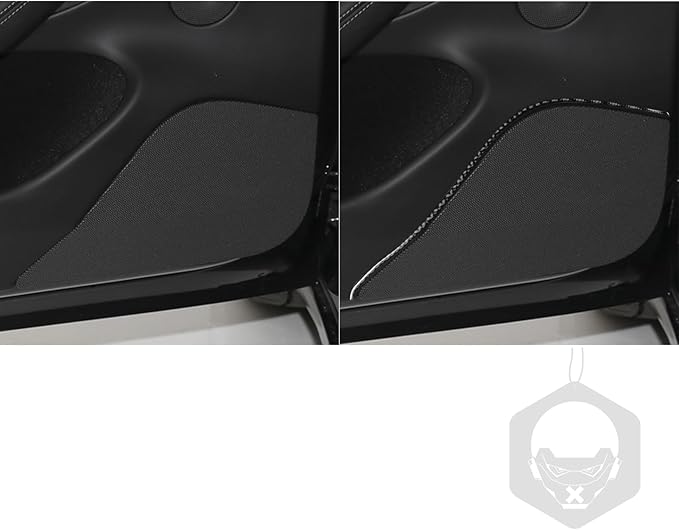 Car Front Horn Speaker Frame Strip Sticker Carbon Fiber Sticker Car Interior Trim Compatible with Tesla Model 3 Accessories 2024 2025 Decorative Sticker