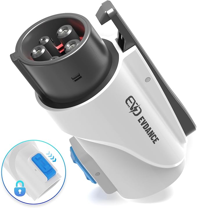 EVDANCE Tesla to J1772 Charging Adapter - Max 80A & 250V J1772 EV Adapter Compatible with Tesla Destination Chargers and Mobile Connectors (for Tesla Level 1/2 Chargers(80A Max), White)