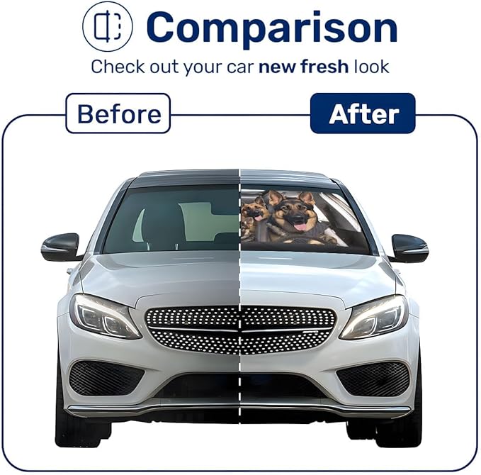 Horror Windshield Sun Shade for Car SUV Truck (55x30 Inches), Front Window Visor for Windows, Protector Blocks UV