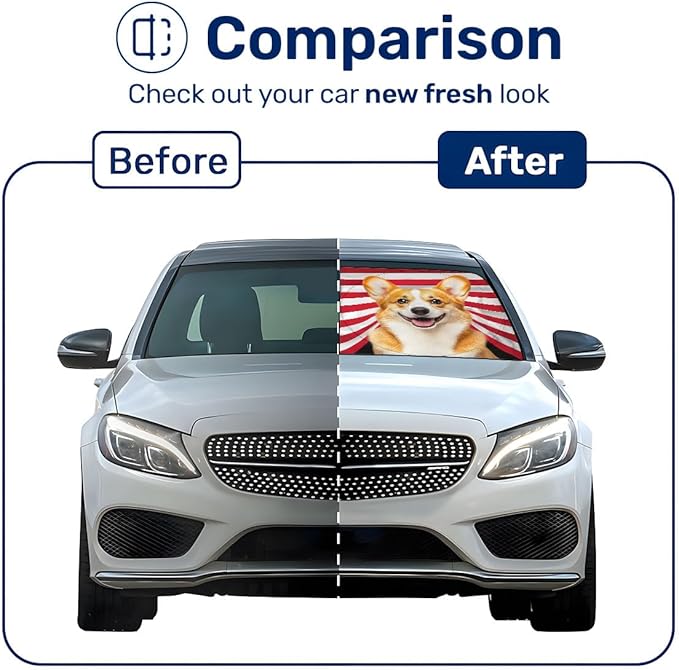 Horror Windshield Sun Shade for Car SUV Truck (55x30 Inches), Front Window Visor for Windows, Protector Blocks UV
