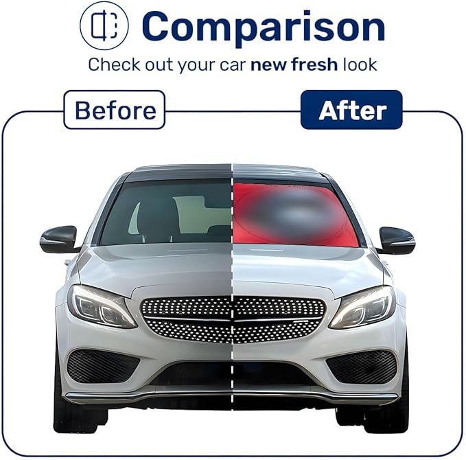 Horror Windshield Sun Shade for Car SUV Truck (55x30 Inches), Front Window Visor for Windows, Protector Blocks UV