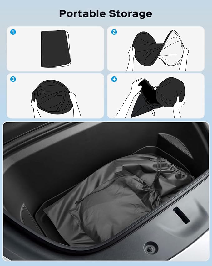 Sun Visor- Privacy and Thermal Insulated Sunshades Curtains for Tesla Model Y 2025-8pcs