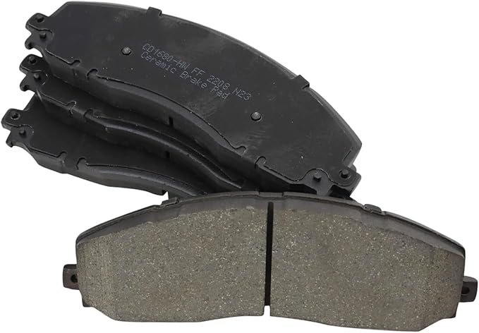 TRQ Front Brake Pads Ceramic Hardware Compatible with 2013-2021 Ford F-250 Super Duty 2013-2021 F-350 Super Duty 2013-2016 F-450 Super Duty