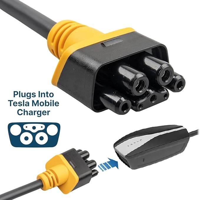 MECMO NEMA 6-50 Adapter for Tesla Gen 2 Mobile Charger, 32 Amp 240V, NEMA 6-50P to Tesla Gen II Mobile Connector Adaptor for Tesla Model 3/Y/S/X Level 2 Charging at 3 Prong Welder Outlet