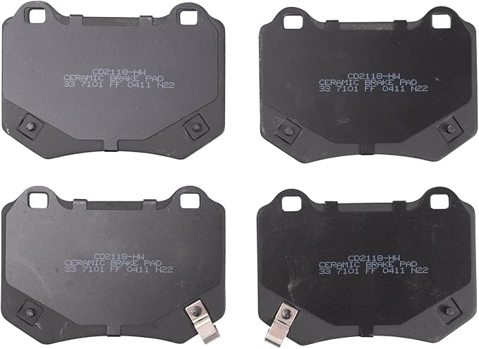 TRQ Rear Brake Pads Ceramic Hardware Wear Sensor Compatible with 2018 Subaru WRX STI