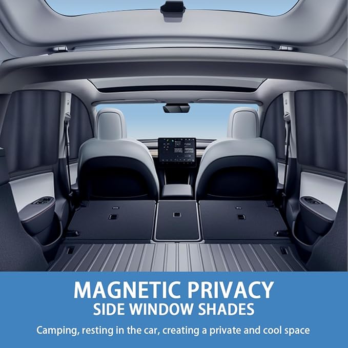 Tesla Model Y/3 Sunshade, Magnetic Side Window Sun Shade, Car Privacy Window Shade for Baby, Removable Curtains, Tesla Model y/3 Accessories 2025 (Model Y)