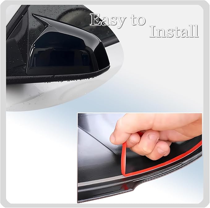 Side Mirror Cover,for Tesla Model Y 2026 2027,2PCS Horned Turn Signal housing Cover Sets car Accessories -Bright Black