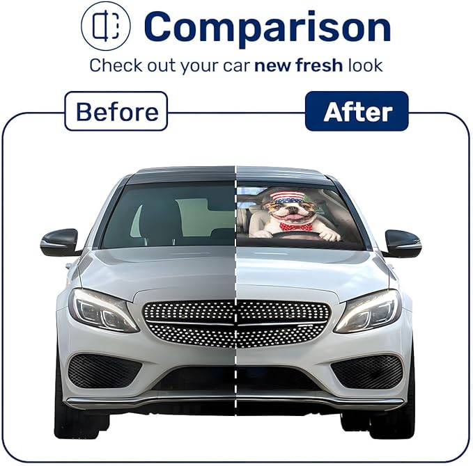 Horror Windshield Sun Shade for Car SUV Truck (55x30 Inches), Front Window Visor for Windows, Protector Blocks UV