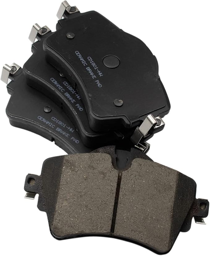 TRQ Front Ceramic Brake Pad Set Compatible with 17-21 Mini Cooper S 17-19 Clubman ALL4 16-19 Base 2016 294mm Front Rotors 2015 5 Lug Wheels