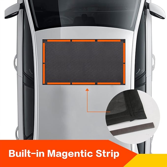 VARGTR Car Sunroof Sunshade,Sun Shade Magnetic Net,Car Roof Cover,Breathable Mesh Magnetic Sunroof Screen,UV Sun Protection for Baby Kids Breastfeeding When Parking on Trips(Large)