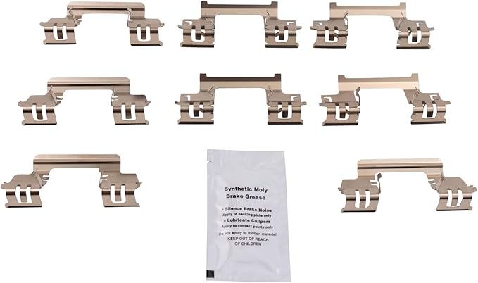 TRQ Front Brake Pads Ceramic Hardware Wear Sensor Compatible with 2005-2013 Chrysler 300 2009-2013 Dodge Challenger 2006-2013 Charger 2005-2008 Magnum