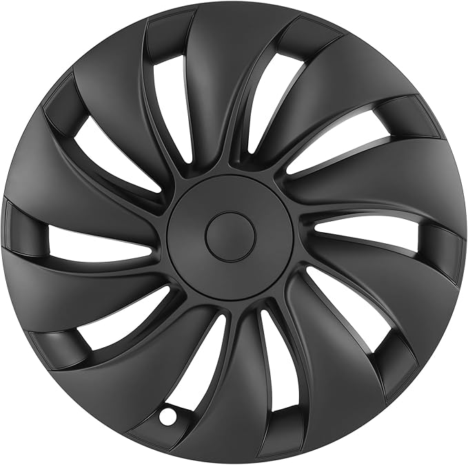 19" Wheel Covers Compatible with Tesla Model Y 2025-2026 Wheel Center caps Black Rims Matte Black ABS Hubcaps Snap-On Compatible with Tesla Y Juniper 2026 19-inch Wheel