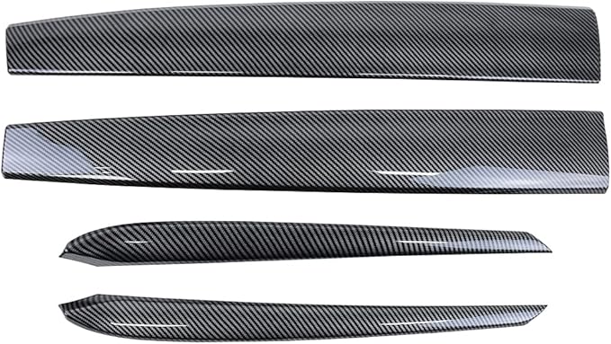 KKTR-CAR Dashboard Cover Wrap and Front Door Inner Armrest Panel Cover Trim Compatible with Tesla Model 3 2021-2023 Model y 2020-2025,NOT for Performance (Glossy Carbon Fiber Pattern, 4pcs)