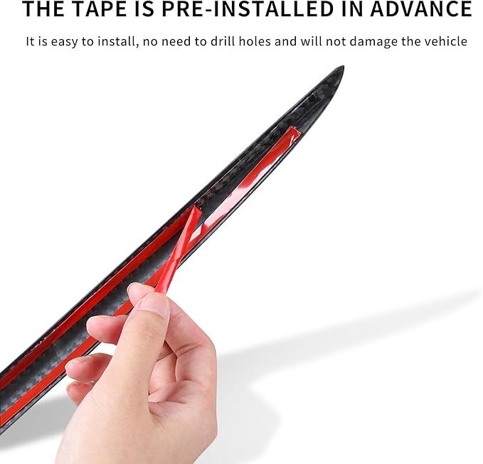 Rear Spoiler for Tesla Model Y Juniper (Standard/Premium/Performance) 2025-2026, Carbon Fiber Pattern Trunk Wing, No-Drill Installation