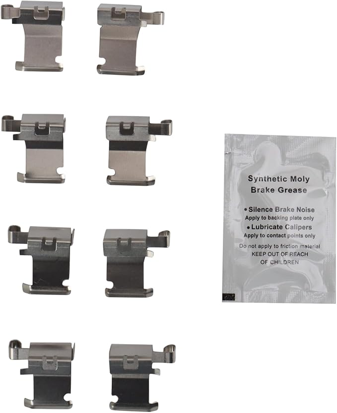 TRQ Front and Rear Ceramic Brake Pad Set Includes Contact Point Grease and Hardware Compatible with 09-20 Chevrolet Express 3500 Van DRW 09-20 GMC Savana 3500 Van DRW 16-19 Chevrolet Suburban 3500 HD