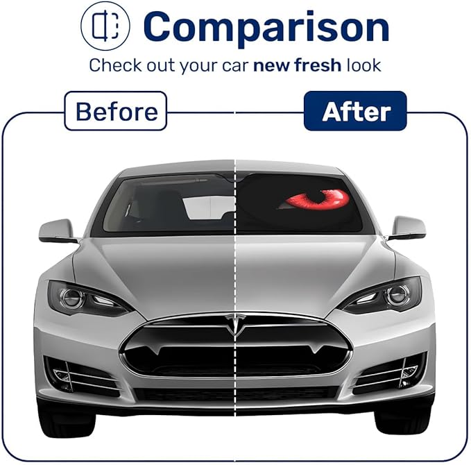 Horror Windshield Sun Shade for Car SUV Truck (55x30 Inches), Front Window Visor for Windows, Protector Blocks UV