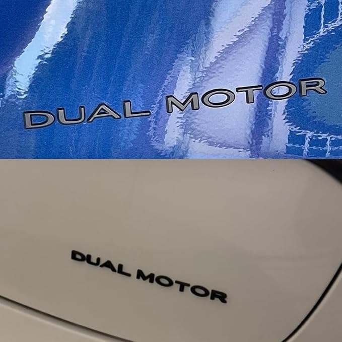 Metal Dual Motor Performance Emblem Logo Decal Sticker in Matte Black for Tesla Model 3 Highland Model Y Juniper (Dual Motor)
