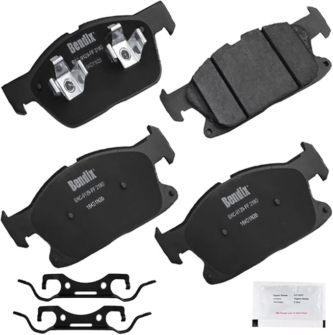 Bendix Priority1 CFC2180 Ceramic Front Brake Pads for Ford Edge 2019, Edge 2024-2021, Lincoln Nautilus 2022-2019
