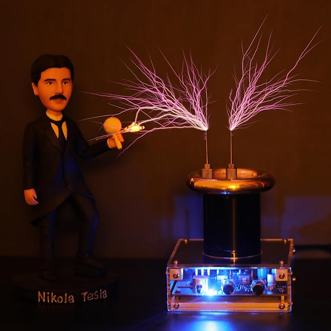JZENT Bluetooth Music Tesla Coil SSTC Desktop Toy Plasma Loudspeaker Arc Generator Wireless Transmission Teaching Demonstration Experiment Model JE-28