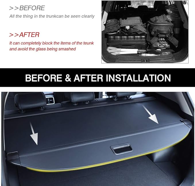 Powerty Cargo Cover for 2017-2022 Kia Sportage, Retractable Trunk Cover Trunk Shielding Shade for 2017-2022 Sportage Accessories Cargo Luggage Covers Black(Not Fit 2023 Sportage)