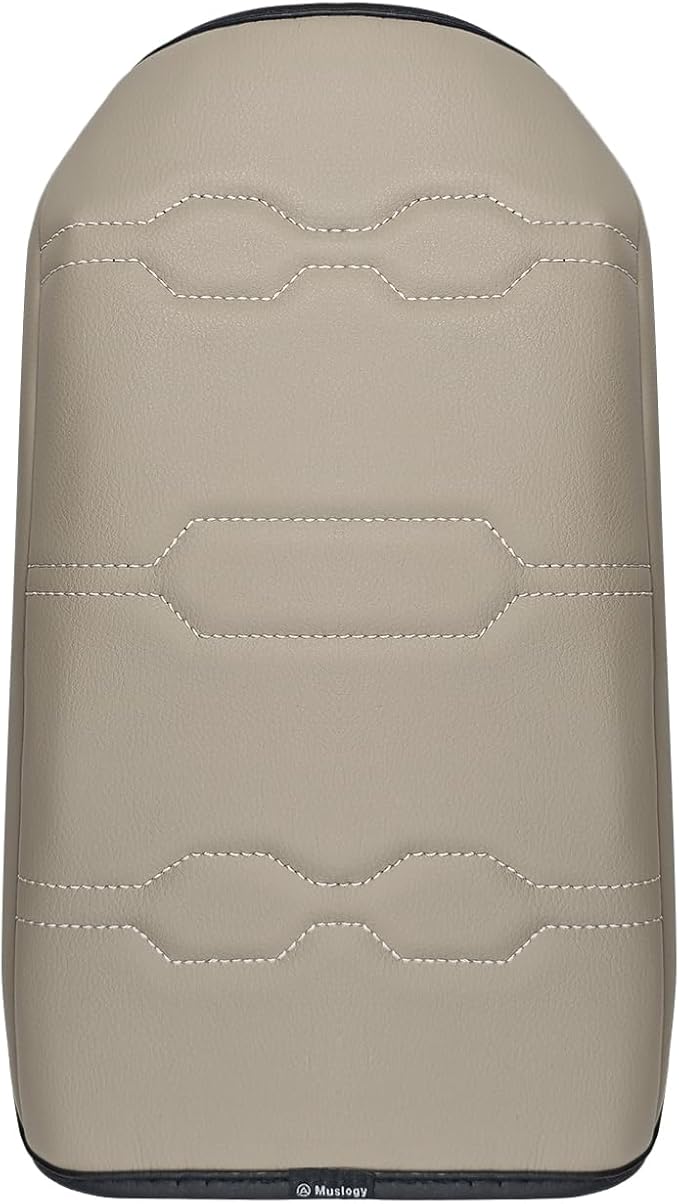 Muslogy Center Console Armrest Cover Fit for Ford Ranger 2024 2025 2026 Accessories, Comfort Armrest Pad Console Lid Cushion Vegan Leather Regular Thick (Sandstone)