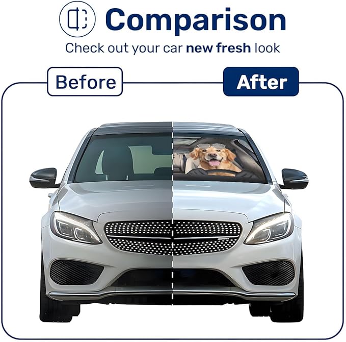 Horror Windshield Sun Shade for Car SUV Truck (55x30 Inches), Front Window Visor for Windows, Protector Blocks UV
