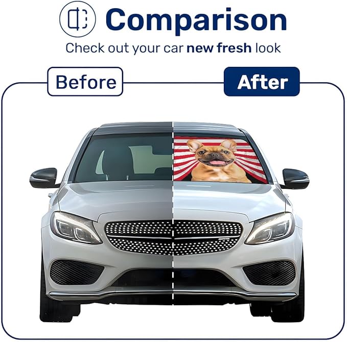 Horror Windshield Sun Shade for Car SUV Truck (55x30 Inches), Front Window Visor for Windows, Protector Blocks UV