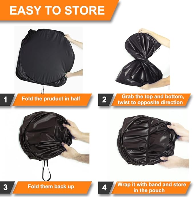 Gven Truck Windshield Sun Shade for Car Windshield Cover Interior Front Window Shades Sun Visor Protector Blocks UV Rays Must-Have Truck Accessories for Pickup, SUV, Sedan, Van, Bonneville (Blue, XL)