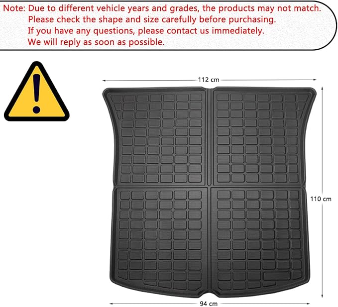 Storage Mats and Cargo Liners, All Weather Rear Cargo Trunk Tray Floor Mat Custom Fit Compatible with 2020-2024 2025 Model Y 5-Seat(Not for Juniper), 3D Tech Waterproof Durable TPO Accessories