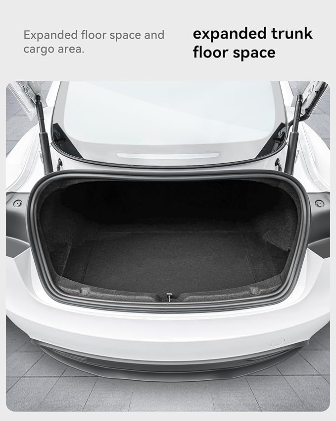 Trunk Organizer for 2024 2026 Tesla Model 3 Highland Accessories Rear Trunk Storage Bins Side Box with Lids for 2026 2025 Model 3 Interior Accessories TPE Material Waterproof Odorless 2 PCS