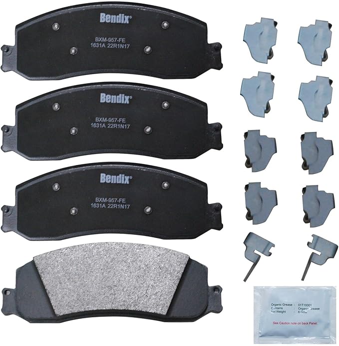 Bendix Priority1 CFM1631A Semi-Metallic Front Brake Pads for Select Models Ford F-250, F-250 Super Duty, F-350, F-350 F-450 Lobo