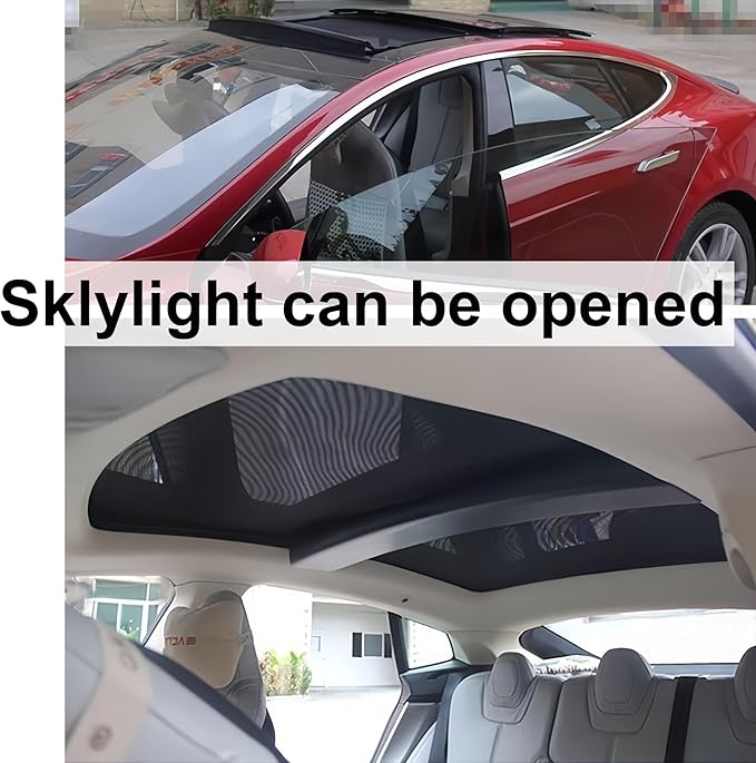 2021 2020 2019 2018 2017 2016 Tesla Model S Glass Roof Sunshade UV Ray Protection, Foldable Sunroof Sunshade Top Window Sun Shades