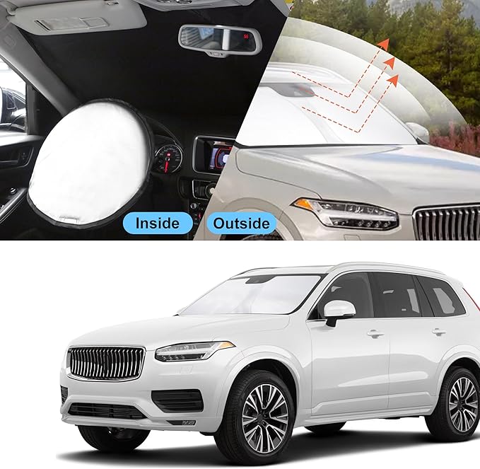 YYCKE Windshield Sun Shade Accessories Compatible with 2016-2024 2025 XC90 for Volvo Foldable Sunshade Sun Visor Blocks UV