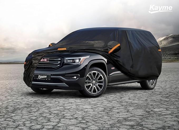 Kayme 7 Layers SUV Car Cover Custom Fit for GMC Acadia (2007-2025) Waterproof All Weather for Automobiles, Outdoor Full Cover Rain Sun UV Protection.