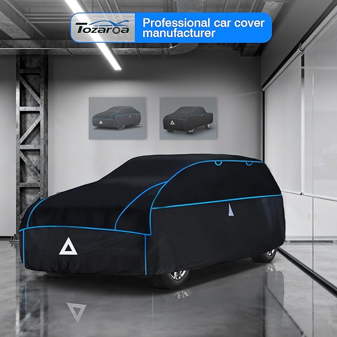 Hail Protector Car Cover for SUV(Length:201-218inch) + Gift Windshield Sunshade, Multi-Layered EVA Hail Proof Car Cover, Padded Car Hail Protector Tahoe, Expedition, Escalade, Yukon etc.