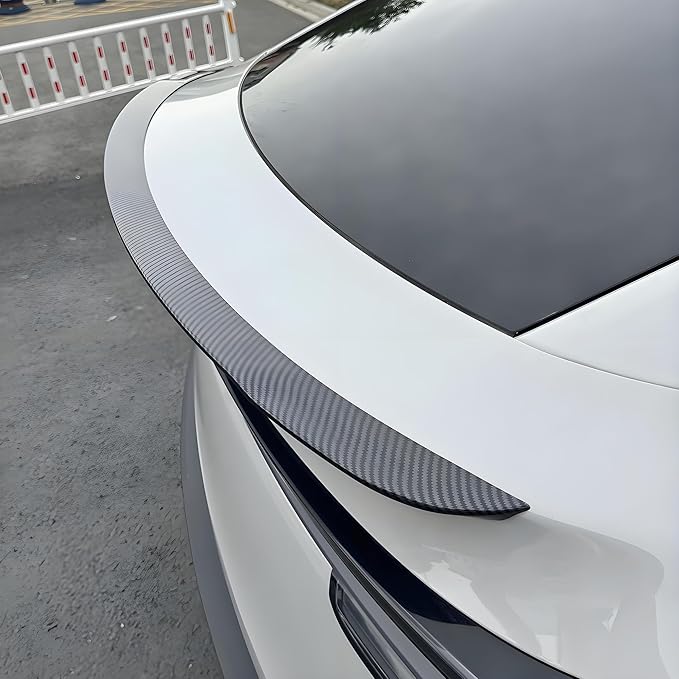 STSEV01 Rear Spoiler Fit for New Tesla Model Y Juniper 2026, Upgraded Sporty Performance OEM Appearance Type, Rear Trunk Lip Wing Exterior Accessories, Tape Installation (Carbon Fiber Style)