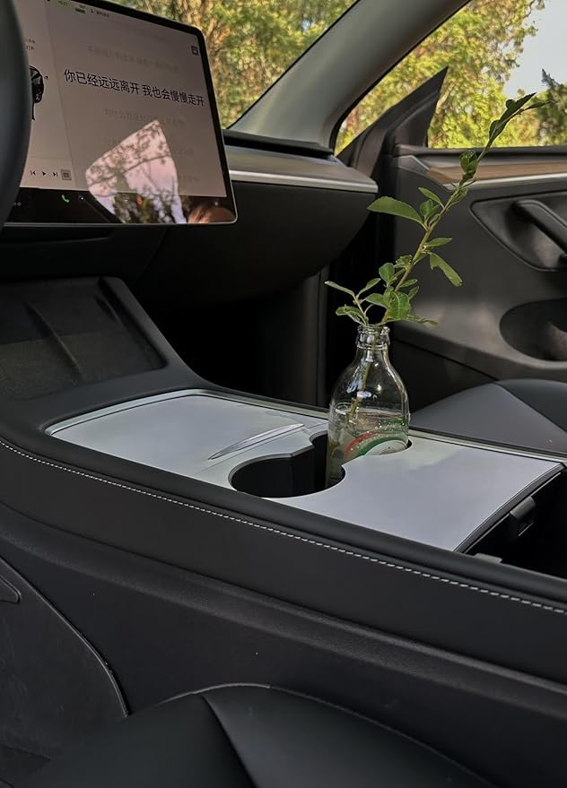 frani Center Console Wrap (White Edition) Designed for Tesla Model 3/Y 2021-2025,Tesla Center Console cover for Model 3/Y(Not for Model 3 Highland 2024-2025)