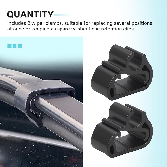 (2-Pack) Windshield Wiper Washer Hose Retention Clips, Compatible with Tesla Model 3 (2017-2025) / Model Y (2020-2025) Windshield Wiper Arm Spray Hose Tube Retainer Clips