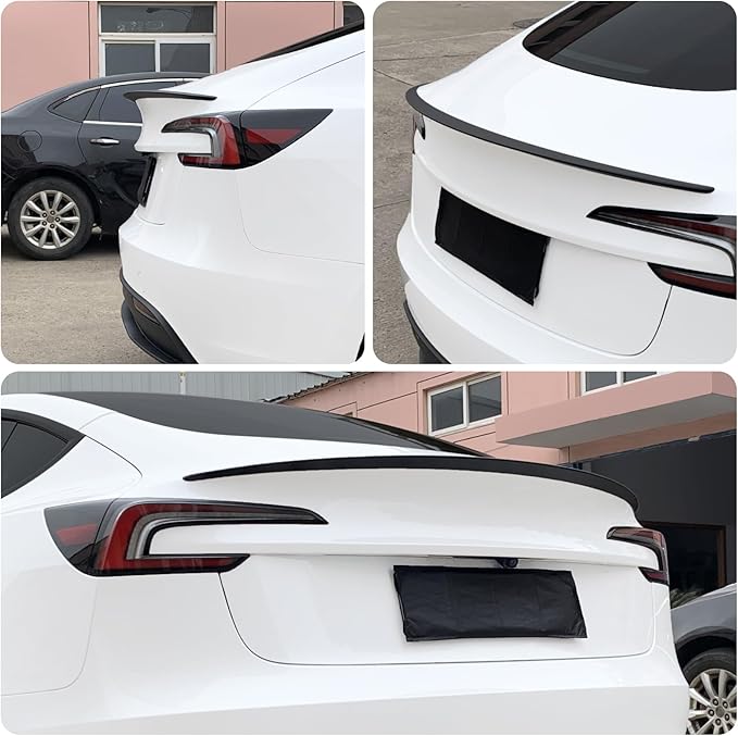 Spoiler Fit for Tesla Model 3 2017-2023, Upgrade ABS Material Rear Spoiler Wing OEM Rear Trunk Lip, Model 3 Accessories, Matte Black