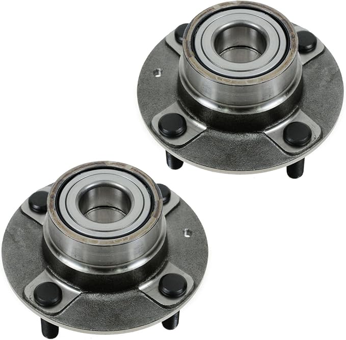 TRQ Rear Wheel Bearing and Hub Assembly Set 2 Piece Compatible with 2001-2006 Hyundai Elantra 2005-2009 Kia Spectra Spectra5 Without ABS Models