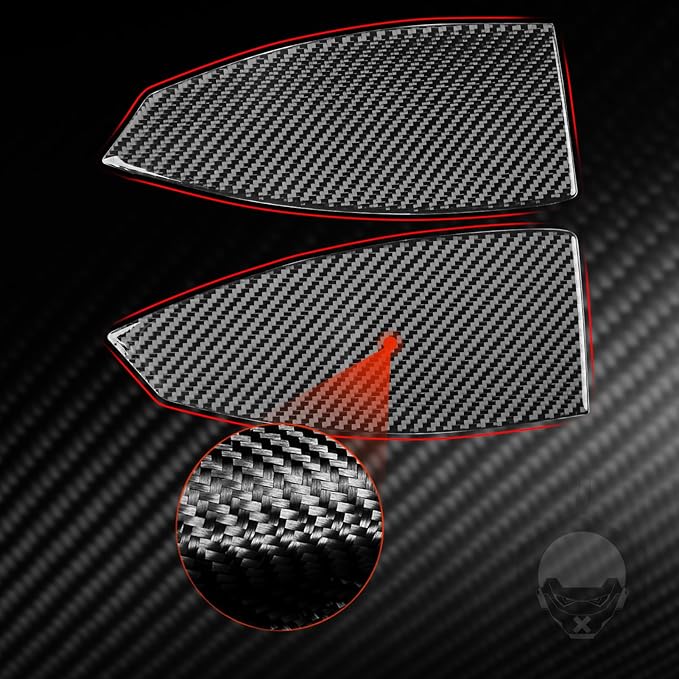 Carbon Fiber Stickers Rear Taillight Pad Decoration Sticker Car Exterior Trim Compatible with Tesla Model 3 Accessories 2024 2025 Overlay Decal Cover Anti-Scratch Protective Pad
