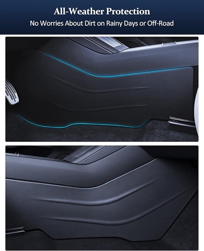2025 Tesla Center Console Anti Kick Pad Protector Model 3 2024 Highland 2Pcs TPE Seat Anti-Dirty Mat Waterproof Dust Resistant Protector Cover Leather Pad Model 3 Accessories