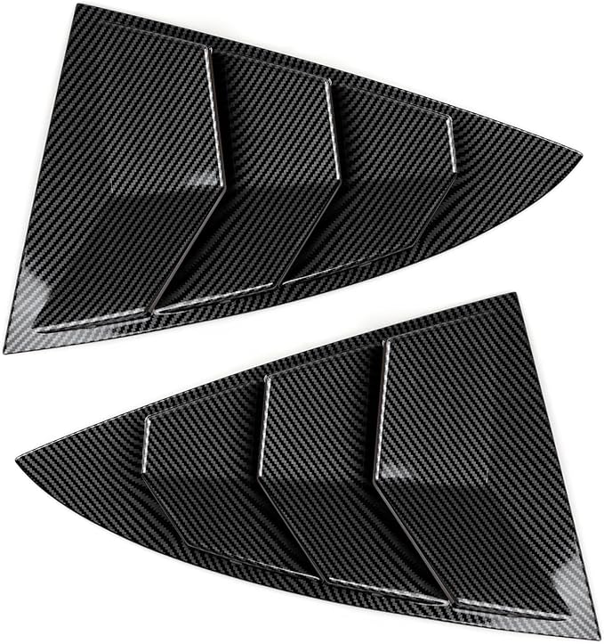 for Tesla Model 3 2017-2026 Accessories Rear Side Window Cover Louver Trim Air Vent Scoop Louver Carbon Style ABS Decal Sun Rain Shade Vent Sport Style